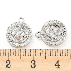 Breloques en laiton avec zircone cubique de micro pave&nbsp;KK-E090-31P