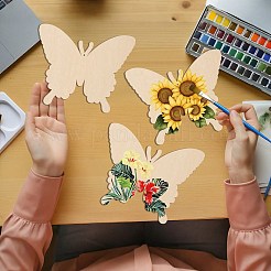 Unfertige leere Holzanhänger für Malkunst&nbsp;HJEW-WH20028-003