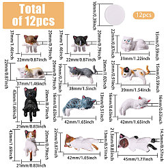12 décoration d'affichage de chat en PVC&nbsp;DJEW-CA0001-52