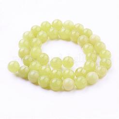 Natürliche Zitronen Jade Perlen Stränge&nbsp;G-G683-09-10mm