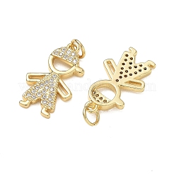 Pendenti in zirconi cubici trasparenti in micro pavè di ottone&nbsp;CU-CBA9AFC-01G-20