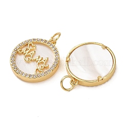 Pendentifs avec zircon cubiques à micro-pavés en laiton&nbsp;KK-I656-52G