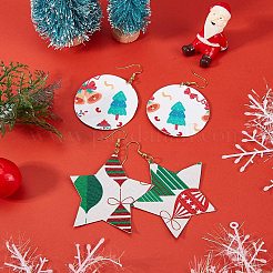 Рождественская тема искусственная кожа ткань&nbsp;DIY-FG0001-03