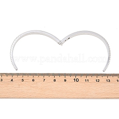 Brazaletes con bisagras de circonita cúbica transparente con micropavé de latón&nbsp;BJEW-F528-01P