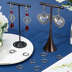 12 шт. фурнитура для сережек-колец из нержавеющей стали 201 STAS-SC0007-97