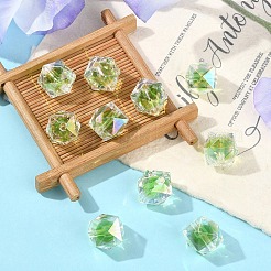 10 шт. двухцветные радужные переливающиеся акриловые бусины с УФ-покрытием&nbsp;TACR-YW0002-33D