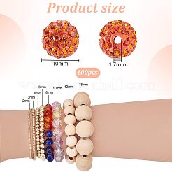 100 шт. бусины из полимерной глины со стразами&nbsp;RB-PH0001-64