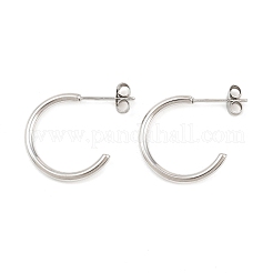 Серьги-гвоздики C-образной формы из нержавеющей стали 316&nbsp;EJEW-D339-03P