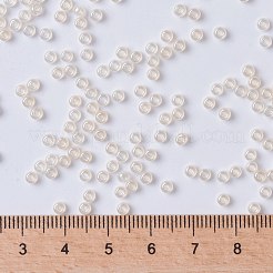 MIYUKIラウンドロカイユビーズ  日本製シードビーズ  8/0  （rr3504)透明ペールベージュ光沢  3mm  穴：1mm  約19000~20500個/ポンド&nbsp;SEED-G008-RR3504