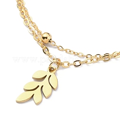 Браслет из двухслойных тросов и цепей из нержавеющей стали 304&nbsp;LS-BJEW-E092-07G