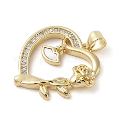 Латунные микропаве прозрачные подвески с фианитом&nbsp;KK-I712-57G-A