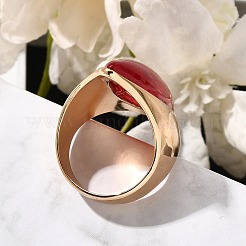 Fingerringe mit Pferdeauge aus Harz&nbsp;RJEW-R006-01G-01