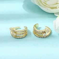 Boucles d'oreilles en laiton avec micro pavé de zircone cubique pour femmes&nbsp;CU-CBAE7DF-31G