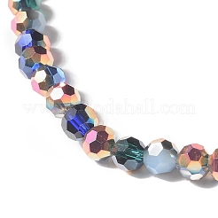 Прозрачные стеклянные бусины с гальваническим покрытием GLAA-G097-04A