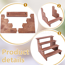 Espositori porta-action figure in legno a 4 livello&nbsp;ODIS-WH0038-306B