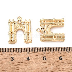 Pendenti in zirconi cubici trasparenti in micro pavè di ottone&nbsp;KK-K351-71G