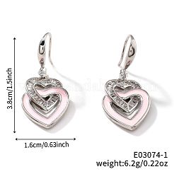 Элегантные модные двойные латунные серьги-подвески в форме сердца&nbsp;OA6431-1