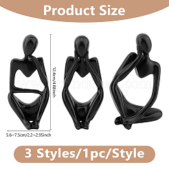 3 шт. 3 стиля смоляные абстрактные мыслители дисплей украшения AJEW-WH0270-623A