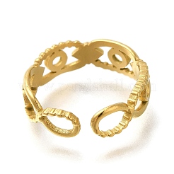 Ионное покрытие (ip) 304 нержавеющая сталь открытые манжетные кольца компоненты RJEW-U017-04G