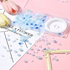 DIY 丸型アクリルビーズブレスレット作成キット  ミディアムターコイズ  6~10x0.8~10mm  穴：1.5~2mm&nbsp;DIY-FS0007-02A