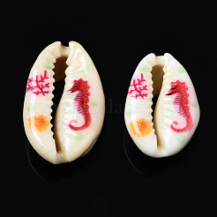 Perle di conchiglia naturale stampate&nbsp;SSHEL-N032-33