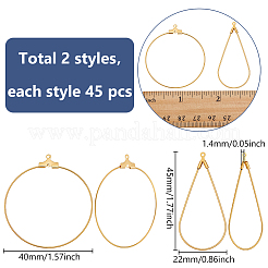 90шт 2 стиля латунные подвески KK-WR0001-62