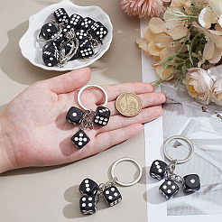 8шт. брелки из смолы в виде игральных костей&nbsp;KEYC-ME0001-03B