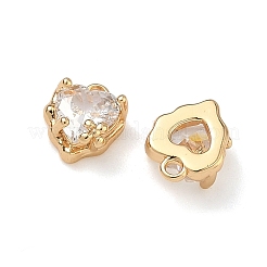 Ciondoli con micro pavé in ottone per San Valentino&nbsp;KK-B172-13G