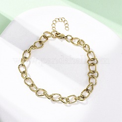 Браслеты из кубинских цепей из нержавеющей стали 304 для женщин BJEW-B150-08G