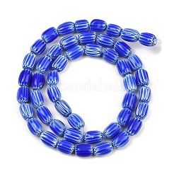 Fili di perline ovali in vetro millefiori fatte a mano&nbsp;LK-Z001-02A-01