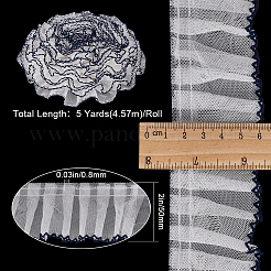 ポリエステルプリーツレーストリム  フリルトリミング  服飾材料  ミッドナイトブルー  2インチ（50mm）&nbsp;SRIB-GF0001-31B
