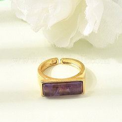 Bracciale aperto in ottone con ametista naturale per donna&nbsp;GG-CBA0B5A-04G-08