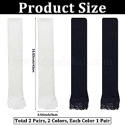 2 Paar 2 Farben Acrylfasern lange Mesh-Spitzenhandschuhe&nbsp;AJEW-CN0006-66