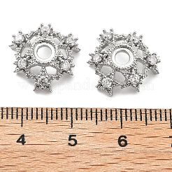 Колпачки для бусин из прозрачного кубического циркония из латуни&nbsp;KK-L222-008P