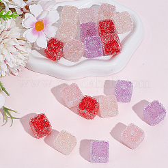 20 pieza de cuentas de rhinestone de resina en forma de cubo drusy de 4 colores&nbsp;RESI-PA0001-43A