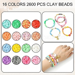 Наборы для изготовления браслетов из полимерной глины и акриловых бусин своими руками DIY-YW0009-58