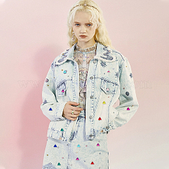 100 шт. 10-х цветные треугольные стразы пришивные GLAA-GA0001-59