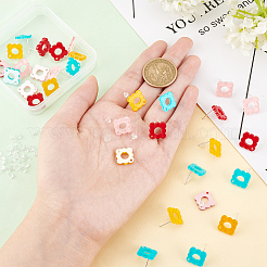 32 шт. двухцветная акриловая фурнитура для сережек-гвоздиков&nbsp;FIND-PH0005-46