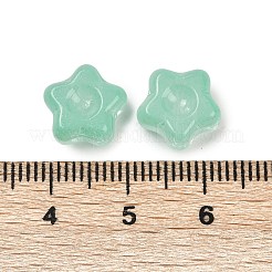 透明ガラスビーズ  スター  焼き付け塗料  ミディアムアクアマリン  10.5x11x5mm  穴：1mm&nbsp;DGLA-E004-12E