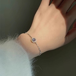 925 женский браслет из стерлингового серебра с бусинами из натурального аквамарина&nbsp;UM2685-2