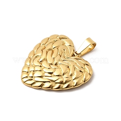 304ステンレスペンダント  ハートチャーム  ゴールドカラー  22x22.5x3mm  穴：5.5x3.5mm&nbsp;STAS-C163-04C-G