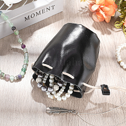 Кожаные сумки-ведра для хранения монет с завязками&nbsp;AJEW-WH20064-95B