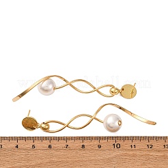 Круглые серьги-гвоздики с кисточками из латуни KK-P325-49G