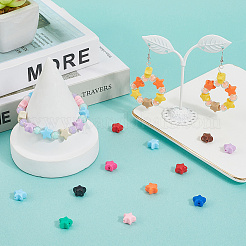 140 шт. двухцветные светящиеся непрозрачные акриловые бусины&nbsp;SACR-SC0001-50