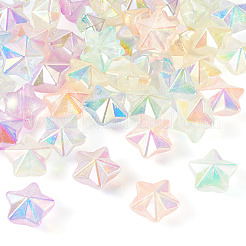 50 шт. 5-цветные УФ-покрытие светящиеся прозрачные акриловые бусины OACR-TA0003-63