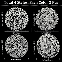 8 шт. 4 стиля полиэстеровые полые кружевные подставки AJEW-GF0008-94A