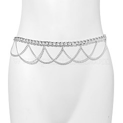 Сплав витая цепь звено кисточка поясные цепи для женщин WG41EDD-02