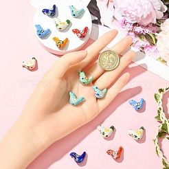 15 шт. фарфоровые бусины ручной работы с принтом&nbsp;PORC-YW0001-44