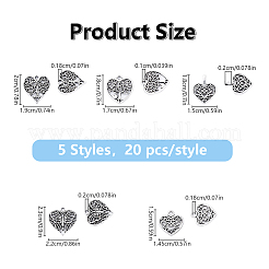 100шт 5 стиля подвески из сплава в тибетском стиле&nbsp;TIBE-YW0001-79