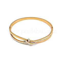 Браслеты из нержавеющей стали 201 со стразами для женщин BJEW-B138-03G